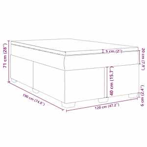 Box spring postel s matrací tmavě šedá 120x190 cm textil - obrázek 12