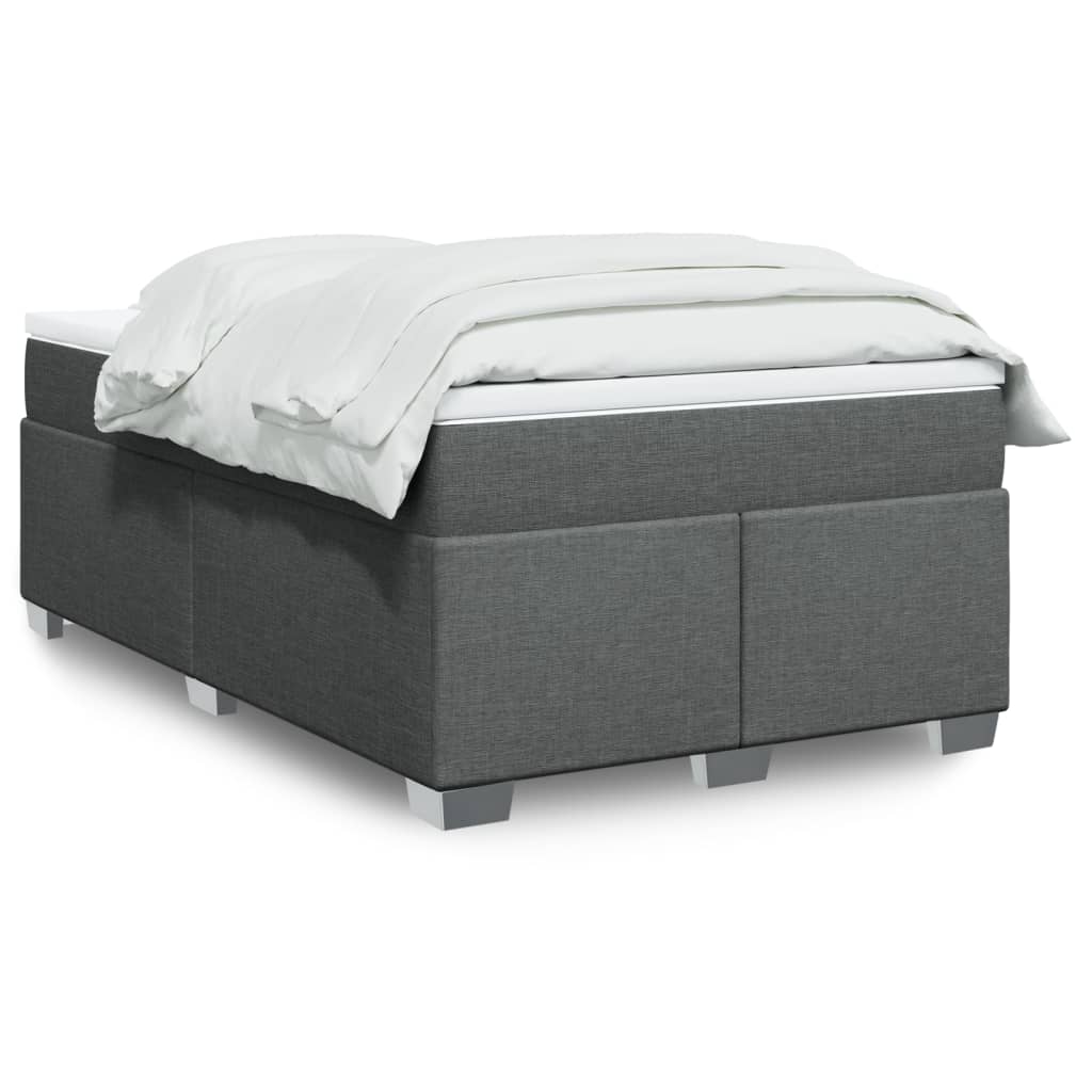 Boxspringbett mit Matratze Dunkelgrau 120×190 cm Stoff