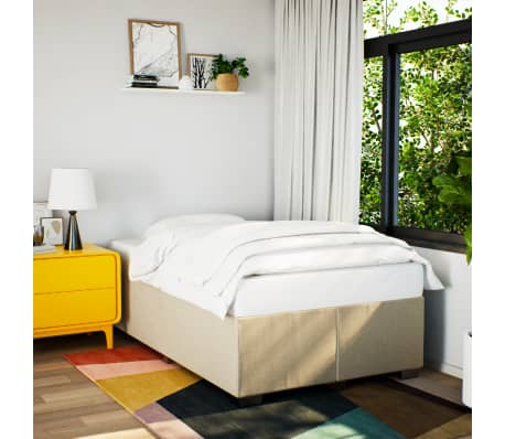 vidaXL kontinentalseng med madras 120x190 cm stof cremefarvet