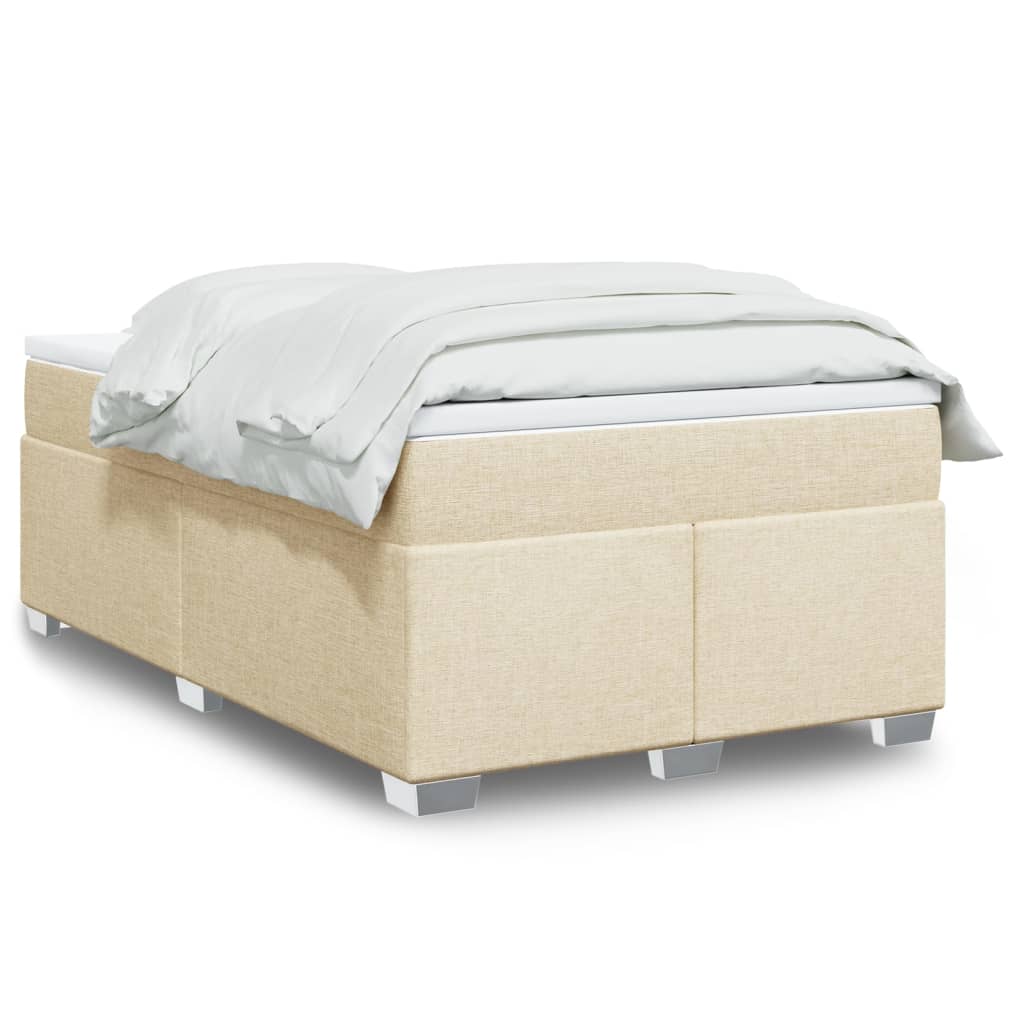 Boxspringbett mit Matratze Creme 120×190 cm Stoff