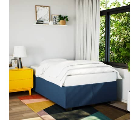 vidaXL Giroletto a Molle con Materasso Blu 120x190 cm in Tessuto