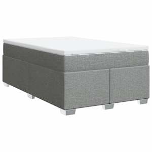 Box spring postel s matrací světle šedá 120 x 200 cm textil - obrázek 2