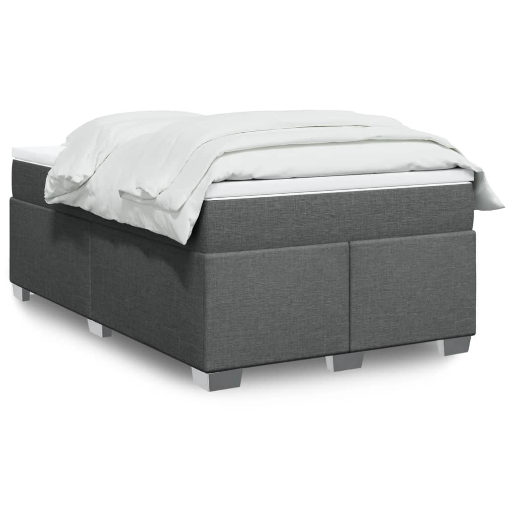 Boxspringbett mit Matratze Dunkelgrau 120×200 cm Stoff