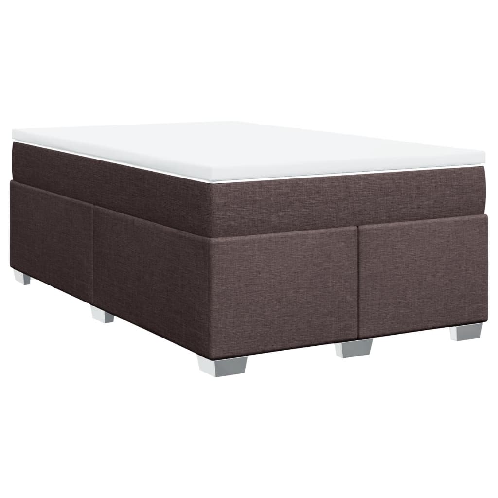 vidaXL Box spring postel s matrací tmavě hnědá 120x200 cm textil
