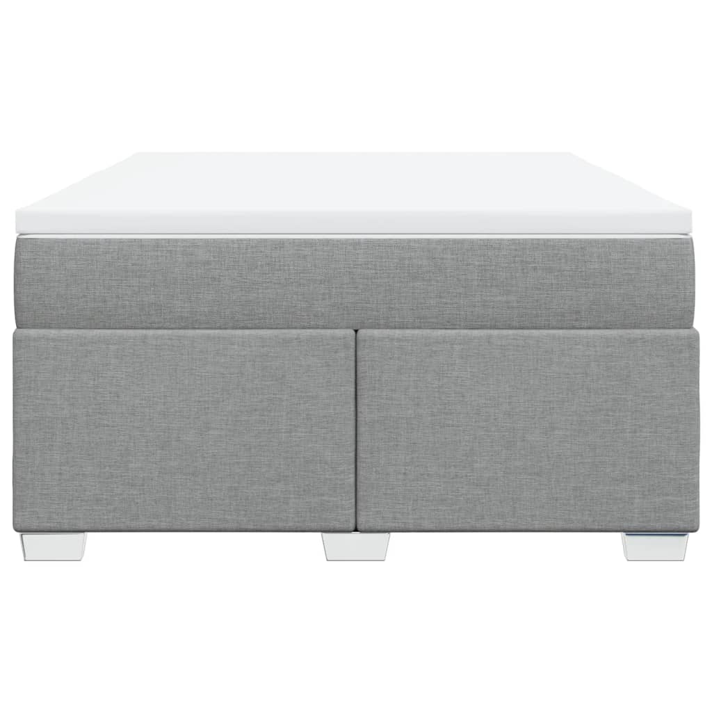 vidaXL Boxspring met matras stof lichtgrijs 140x190 cm grijs, foto 4