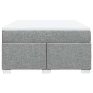 Box spring postel s matrací světle šedá 140 x 190 cm textil - obrázek 4