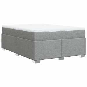 Box spring postel s matrací světle šedá 140 x 190 cm textil - obrázek 9