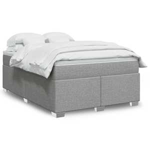 Box spring postel s matrací světle šedá 140 x 190 cm textil - obrázek 1