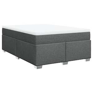 Box spring postel s matrací tmavě šedý 140 x 190 cm textil - obrázek 2