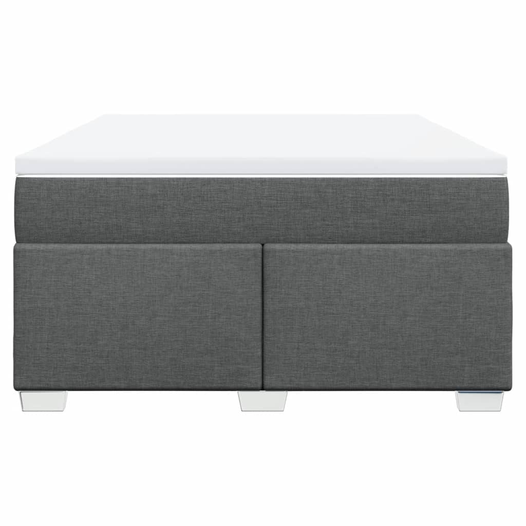 vidaXL Boxspring met matras stof donkergrijs 140x190 cm grijs, foto 4
