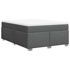 Box spring postel s matrací tmavě šedý 140 x 190 cm textil - obrázek 9