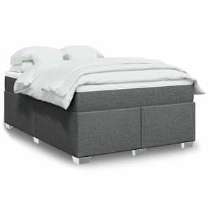 Box spring postel s matrací tmavě šedý 140 x 190 cm textil - obrázek 1