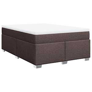 Box spring postel s matrací tmavě hnědá 140x190 cm textil - obrázek 2