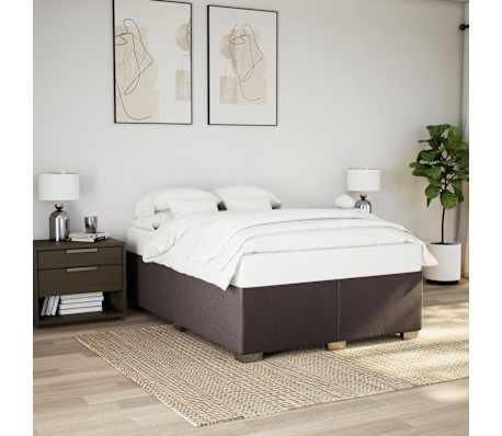 vidaXL Krevet s oprugama i madracem tamnosmeđi 140 x 190 cm od tkanine