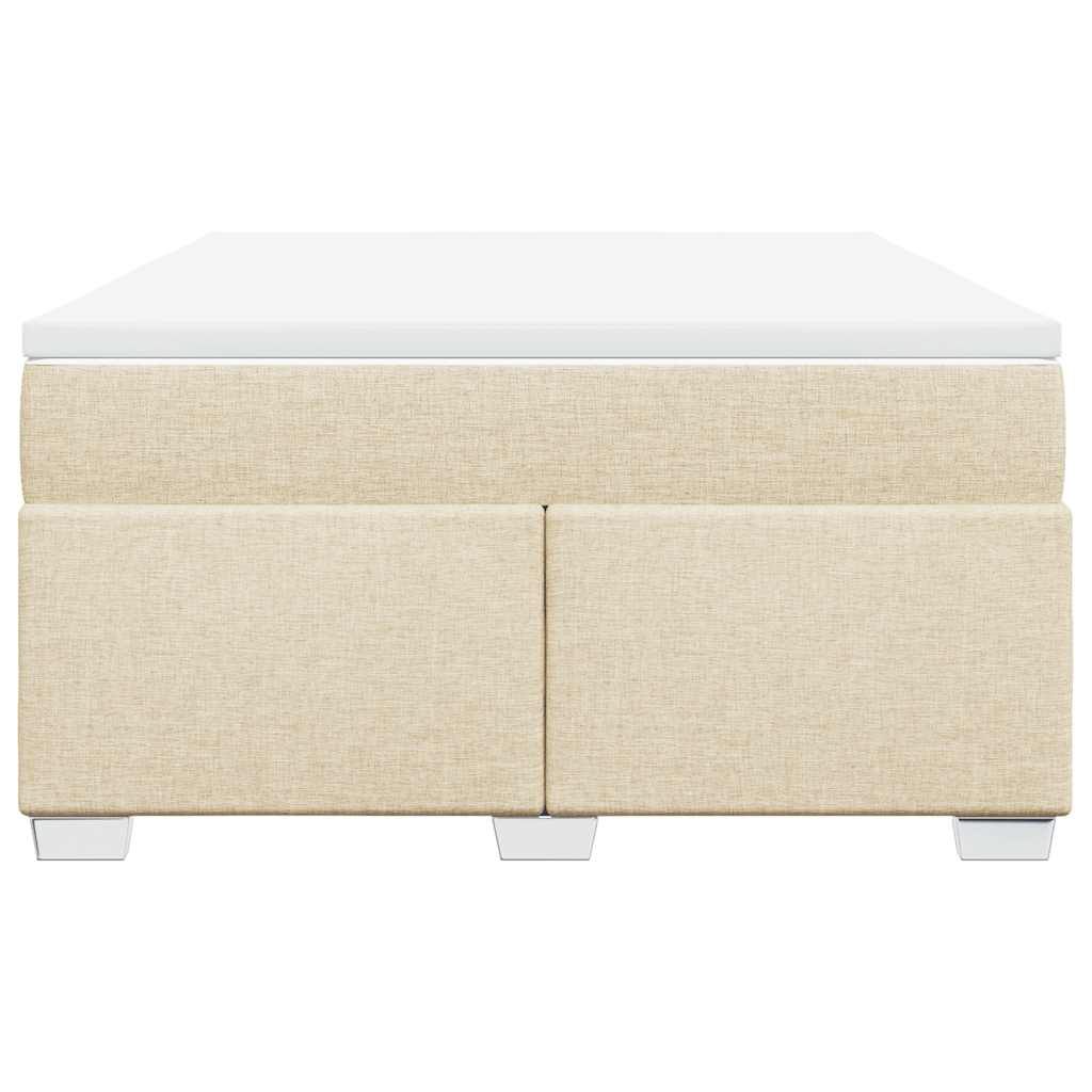 vidaXL Boxspring met matras stof crèmekleurig 140x190 cm, foto 4