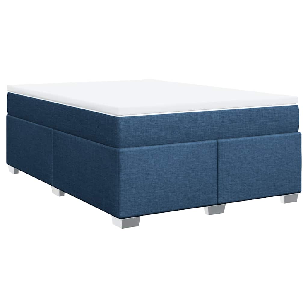 vidaXL Boxspring met matras stof blauw 140x190 cm, foto 3