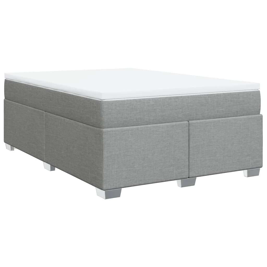 Thumbnail - vidaXL Boxspringbett mit Matratze Hellgrau 140x200 cm Stoff