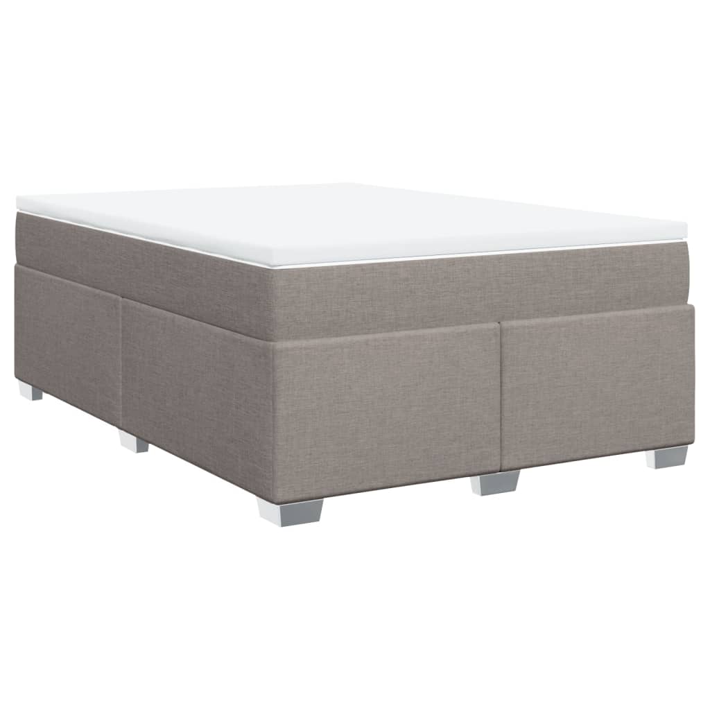vidaXL Boxspring met matras stof taupe 140x200 cm, foto 3
