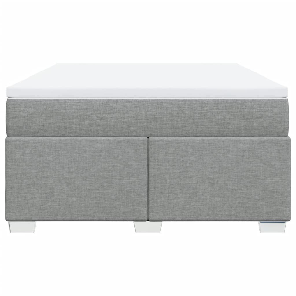 vidaXL Boxspring met matras stof lichtgrijs 160x200 cm grijs, foto 4