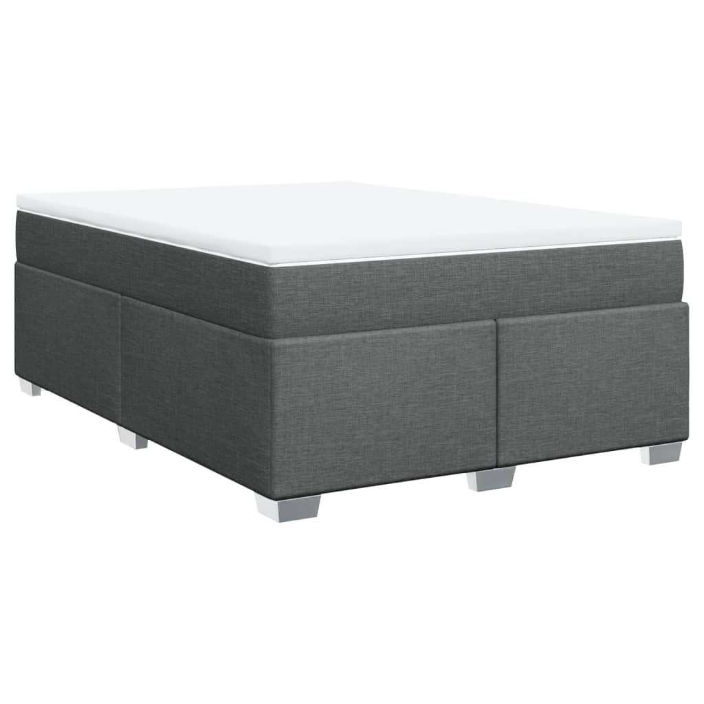 vidaXL Boxspring met matras stof donkergrijs 160x200 cm grijs, foto 3