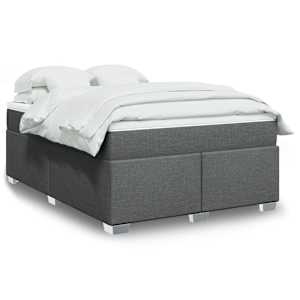 Box spring postel s matrací tmavě šedá 160x200 cm textil