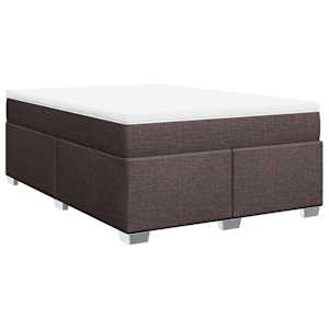 Box spring postel s matrací tmavě hnědá 160x200 cm textil - obrázek 2