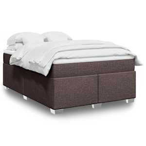 Box spring postel s matrací tmavě hnědá 160x200 cm textil - obrázek 1