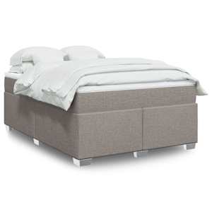 Box spring postel s matrací taupe 160x200 cm textil - obrázek 1