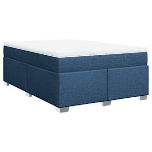 Box spring postel s matrací modrá 160x200 cm textil - obrázek 2