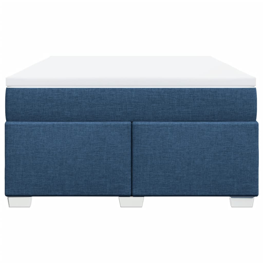 vidaXL Boxspring met matras stof blauw 160x200 cm, foto 4
