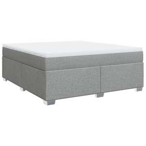 Box spring postel s matrací světle šedá 180 x 200 cm textil - obrázek 2