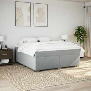 Box spring postel s matrací světle šedá 180 x 200 cm textil - obrázek 3