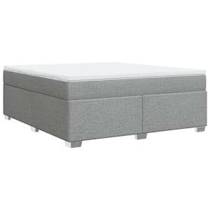Box spring postel s matrací světle šedá 180 x 200 cm textil - obrázek 9