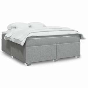 Box spring postel s matrací světle šedá 180 x 200 cm textil - obrázek 1