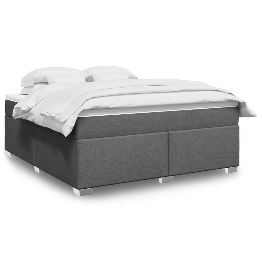 Boxspringbett mit Matratze Dunkelgrau 180×200 cm Stoff