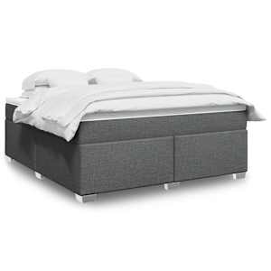 Box spring postel s matrací tmavě šedá 180x200 cm textil - obrázek 1