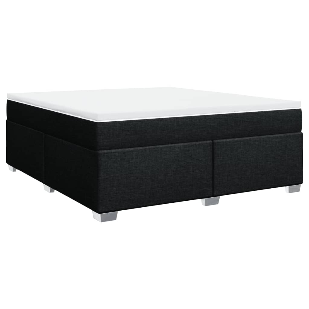 vidaXL Pat box spring cu saltea, negru, 180x200 cm, catifea