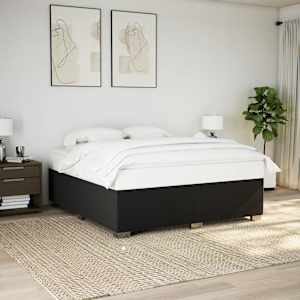 Box spring postel s matrací černá 180x200 cm textil - obrázek 3
