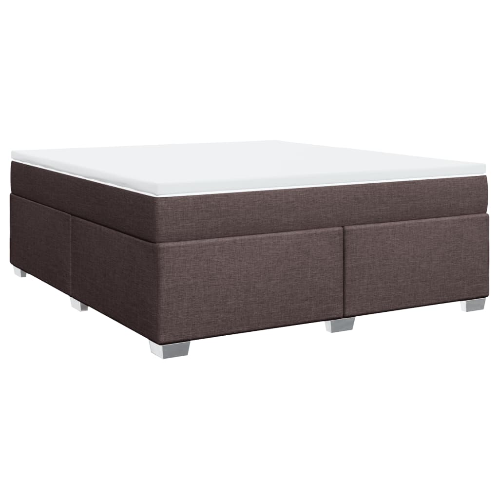 vidaXL Boxspring met matras stof donkerbruin 180x200 cm bruin, foto 3