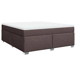 Box spring postel s matrací tmavě hnědá 180x200 cm textil - obrázek 2