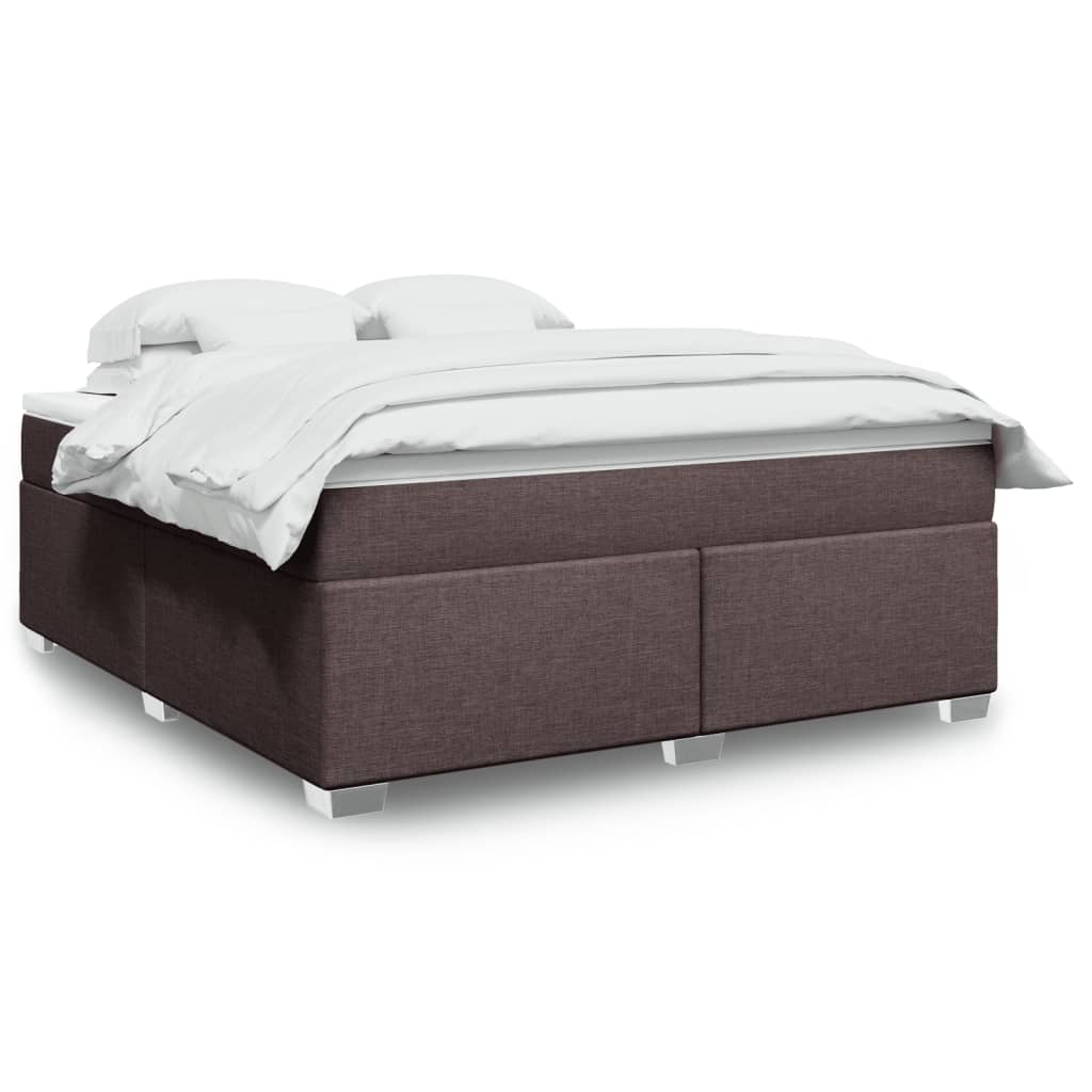 Boxspringbett mit Matratze Dunkelbraun 180×200 cm Stoff