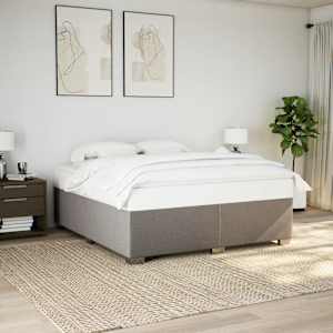 Box spring postel s matrací taupe 180x200 cm textil - obrázek 3