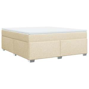Box spring postel s matrací krémová 180x200 cm textil - obrázek 9