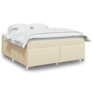 Box spring postel s matrací krémová 180x200 cm textil - obrázek 1