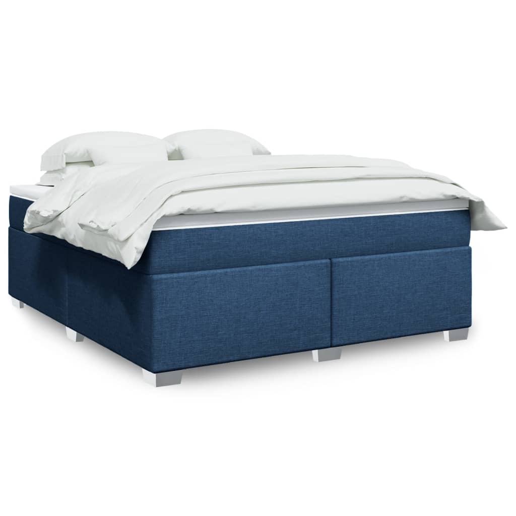 Boxspringbett mit Matratze Blau 180×200 cm Stoff