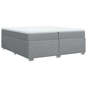 Box spring postel s matrací světle šedá 200 x 200 cm textil - obrázek 2