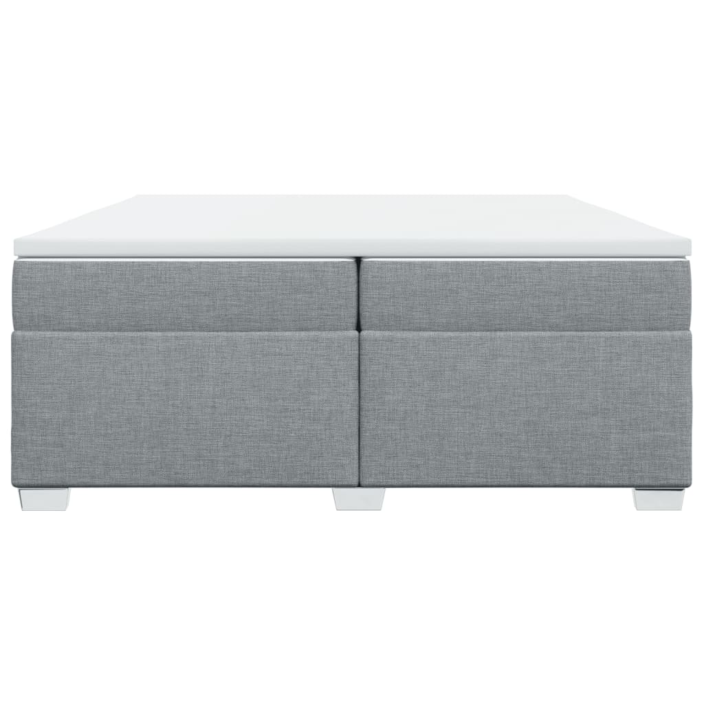 vidaXL Boxspring met matras stof lichtgrijs 200x200 cm grijs, foto 4