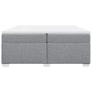 Box spring postel s matrací světle šedá 200 x 200 cm textil - obrázek 4