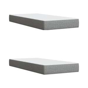 Box spring postel s matrací světle šedá 200 x 200 cm textil - obrázek 6