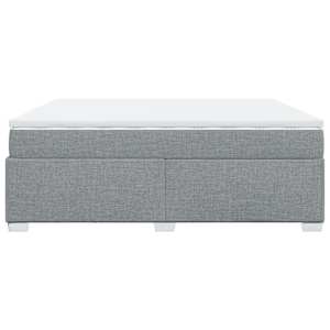 Box spring postel s matrací světle šedá 200 x 200 cm textil - obrázek 8